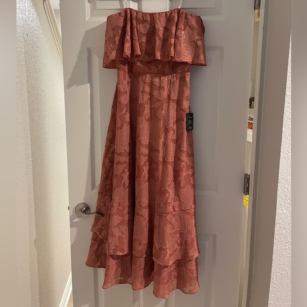 NWT Lulu’s Love You So Truly Rusty Rose Strapless Dress
